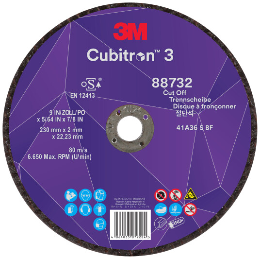 3Mtm Cubitrontm 3 Skæreskive 88732 36+ T41 230 Mm X 2 Mm X 22,23 Mm En 25/Pakning 50 Stk./Kasse - (25 Stk.)