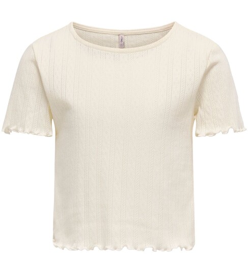 Kids Only Kogcarlotta Life S/S Top Jrs Noos - Cream - 122-128