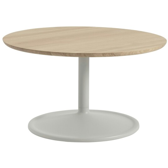 Muuto Soft Salongbord Ø75 cm Solid Eik / Grå