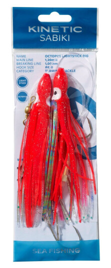 Kinetic Sabiki Octopus Lightstick Gold/orange Kinetic Sabiki Octopus Lightstick Gold/orange
