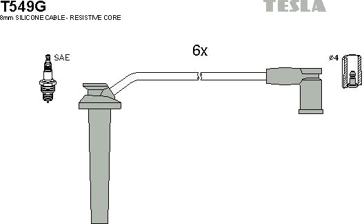 Tennplugg kabelsett TESLA T549G