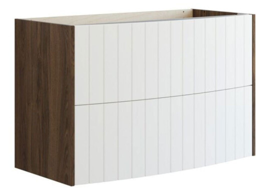 Dansani Inzo Vintage Rillet Servantskap   Buet Brun Eik/hvit Matt / 100cm