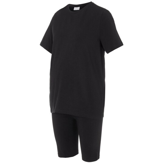 Mama;licious Black Mlsally Solid T-Shirt & Shorts Sett Noos XS