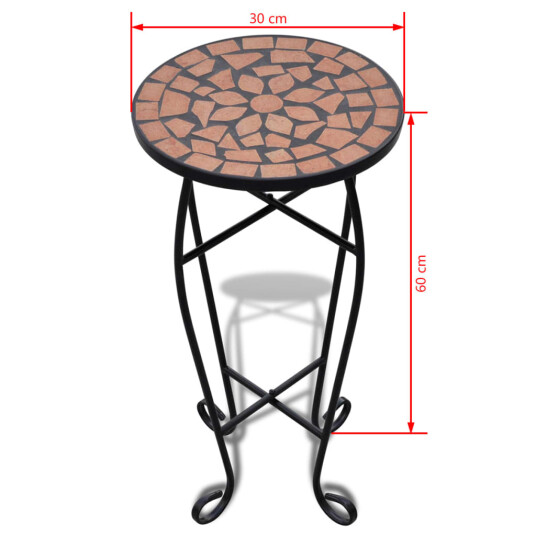 vidaXL Mosaikk Sidebord Plantebord Terracotta vidaXL Mosaikk Sidebord Plantebord Terracotta