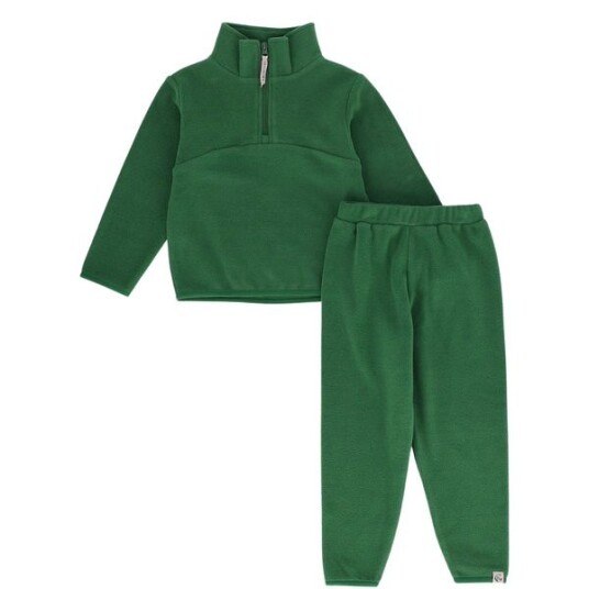 Gullkorn Berg fleece sett til barn - tåkegrønn
