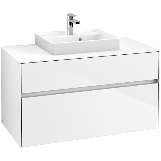 Villeroy & Boch  Collaro Servantskap med 2 skuffer 100x50x54,8 cm u/lys Hvit Høyglans