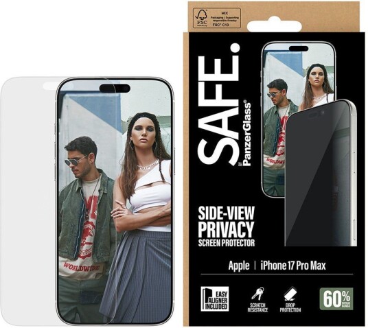PanzerGlass iPhone 17 Pro Max Skjermbeskyttelsesglass med Privacy Funksjon Gjennomsiktig
