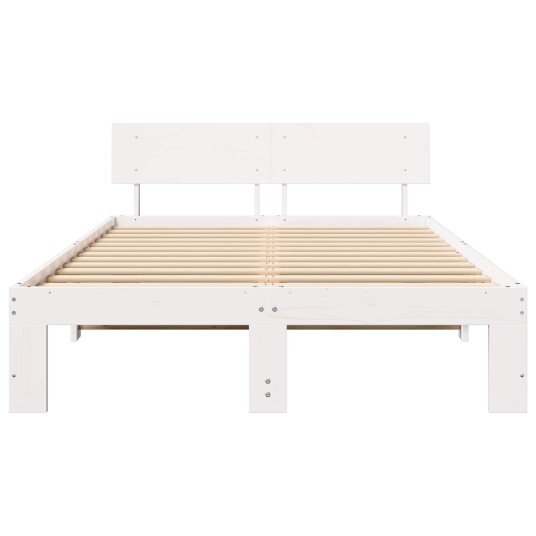  Sengestel med Hodegavl Hvit 120x200 cm Massivt Furu