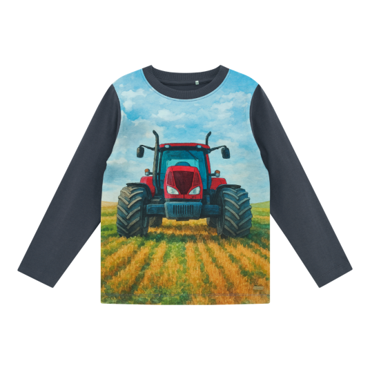 Minymo   Genser Rød Traktor Blue Nights   122