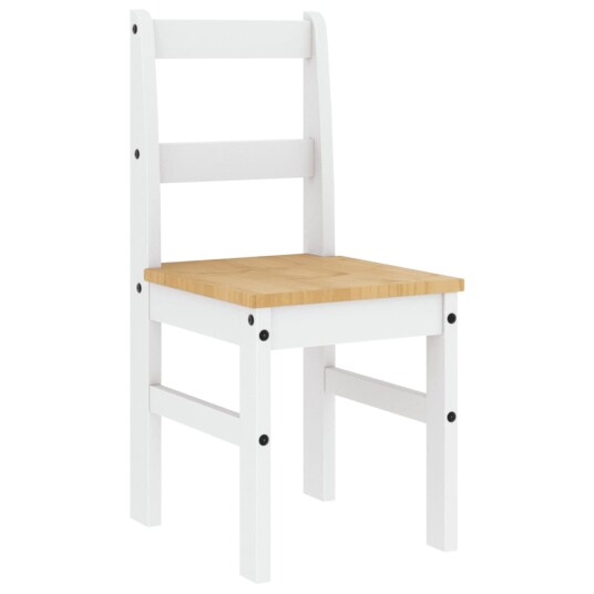 Spisestoler 2 stk Panama hvit 40x46x90 cm heltre furu