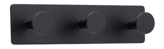 BESLAG DESIGN BASE 210 WALL HOOK MATTE BLACK 3 HOOKS 61420-21