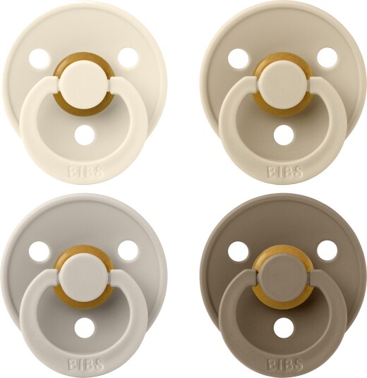 BIBS Colour Smokk 4-Pakk Lateks Str 2 Ivory/Sand/Vanilla/Dark Oak