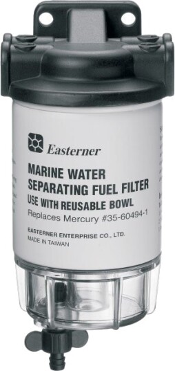 Drivstoffilter, 10 micron, Med topp i aluminium / bunn i pleksiglass - 1stk.