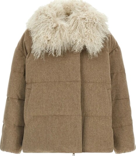 Yves Salomon Dame Jakker Beige M,