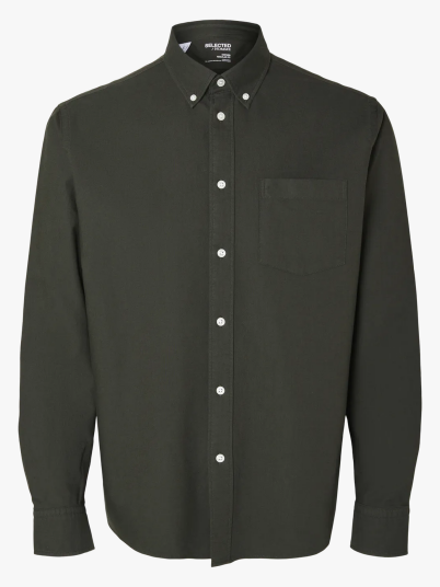 Selected Homme Selected Homme Reg Rick Oxford Shirt Long Sleeve Grønn S