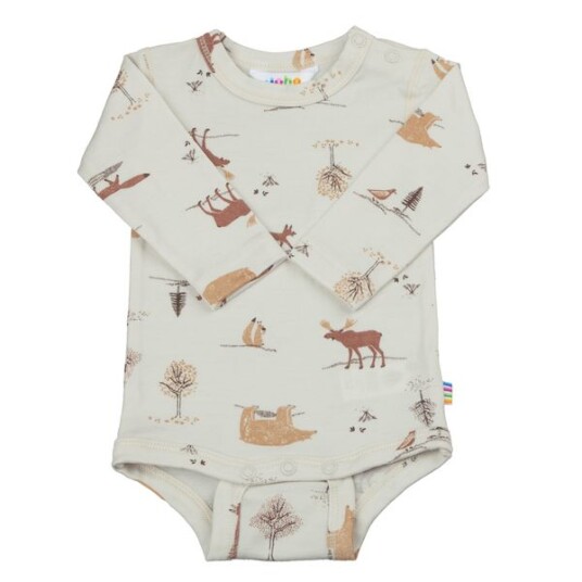 Joha Wood Animals body i merinoull til barn - lys beige