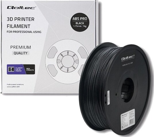 Qoltec 50677 ABS Filament Svart 1.75 mm 1 kg