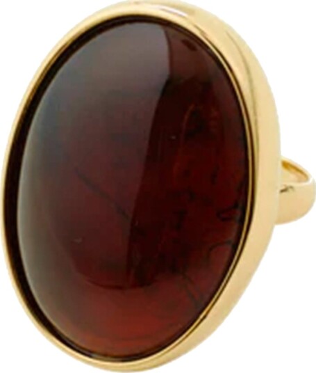 Pilgrim Still Ring Gold Plated/Brown Brown ONE SIZE Pilgrim Still Ring Gold Plated/Brown Brown ONE SIZE