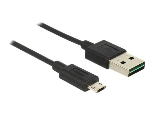 Delock Micro-USB 1m Kabel med USB A-kontakt - Svart