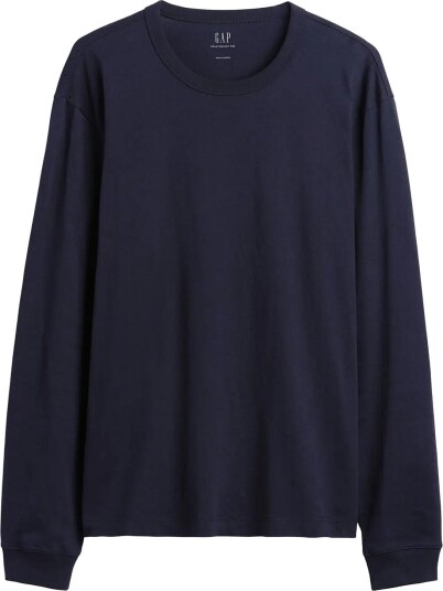 GAP Long Sleeved Heavy Relaxed T Shirt From The Gap Collection Navy S GAP Long Sleeved Heavy Relaxed T Shirt From The Gap Collection Navy S