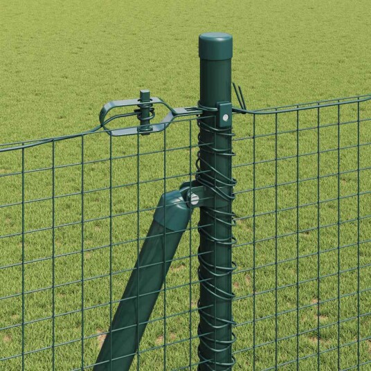 sveist trådgjerde med 13 flensede stolper Grønn 1.4x50 m Stål
