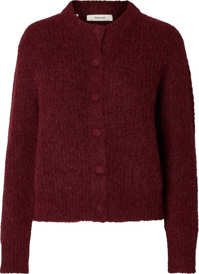 Selected Slwgabriella Ls Button Cardigan Noos Burgundy S Selected Slwgabriella Ls Button Cardigan Noos Burgundy S