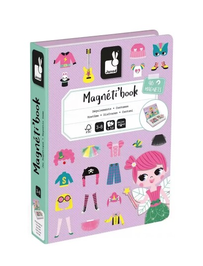 Janod Magneti'book Girl's Costumes 46 Magnets Purple