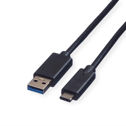 Roline USB 3.1 A-C Kabel 1m - 5 Gbit/s, Sort
