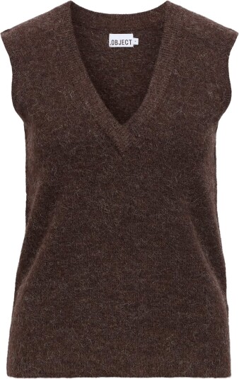 Object Objdenisi S/L Re Knit Vest Noos   SEAL BROWN   M