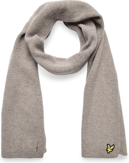Lyle & Scott Lambswool Ribbed Scarf - Beige - ONE SIZE