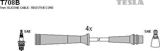 Tennplugg kabelsett TESLA T708B