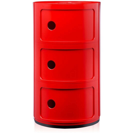 Kartell Componibili Classic Oppbevaring med 3 Rom Rød
