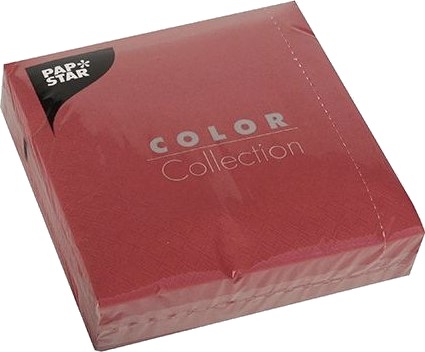 Papstar Servietter 330 X 330 Mm 3 Lags Bordeaux 1/4 Fold Mykpapir Krympeinnpakket 1 Stk 86972