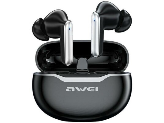 Awei T50 Tws Bluetooth Headphones With Microphone + Docking Station - Black