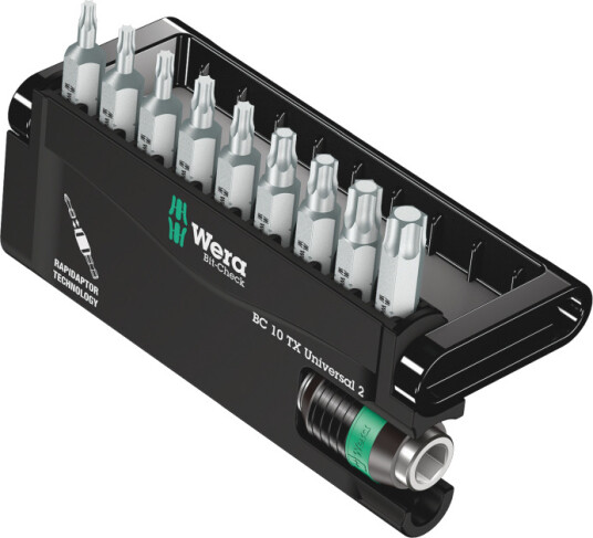 Wera Rapidaptor Torx Bitsett T6-40 9 Deler – Rustfritt Stål
