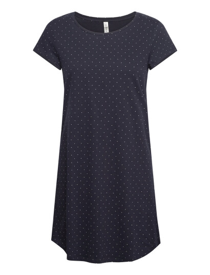 Lindex Nightdress Big Tee Aop Dots - Navy - XS