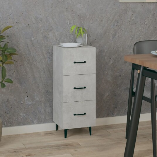 vidaXL Skjenk betonggrå 34,5x34x90 cm konstruert tre