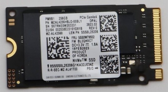 Lenovo SSD 256GB M.2 2242 PCIe 4.0 NVMe 5SS0W79502