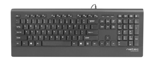 Natec Barracuda, Full-Size (100%), Usb, Membrannøkkelbryter, Qwerty, Sort