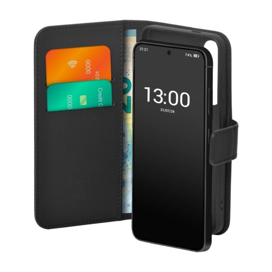 Puro Samsung Galaxy S24 FE Wallet Stand Eco Leath 2IN1 lommeboketui Svart