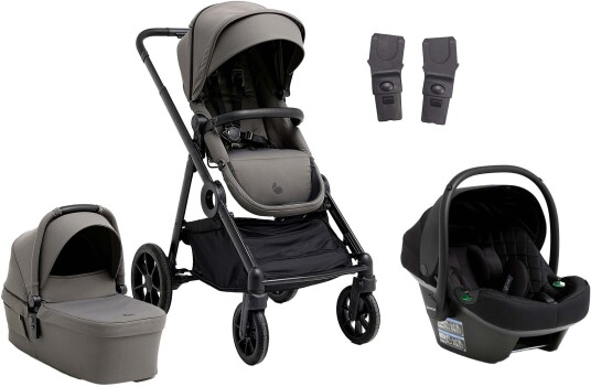 Beemoo Pro Multi 2 Duovogn inkl Route i-Size Babybilstol Mocha Grey/Black Stone