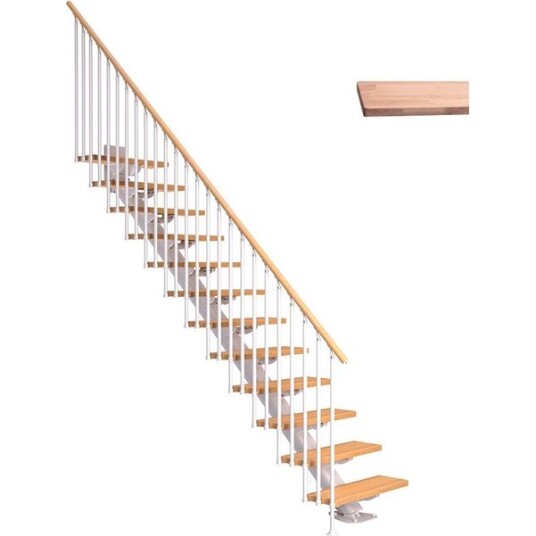 Dolle Sydney Rett Trapp Hvit 9016 classic Iii hvitoljet Eik 75 11   Loddrett Høyde 222 270cm