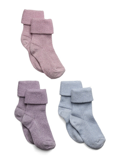 mp Denmark Ida Glitter Socks - 3-Pack - Purple - 17/18