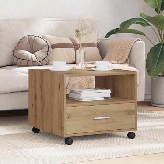 vidaXL Kaffebord artisan eik 55 x 55 x 45 cm Konstruert tre