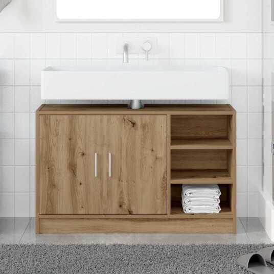 Vaskeskap Håndverks Eik 90x29x55 cm Konstruert Tre