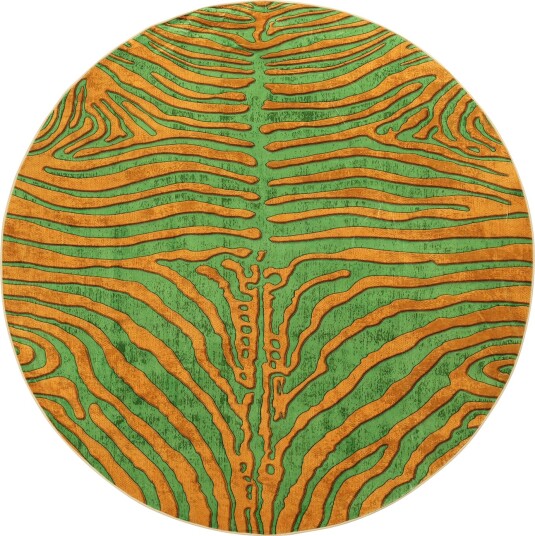 Rundt teppe Zebra grønn/oransje Størrelse: Ø 160 cm Rundt teppe Zebra grønn/oransje Størrelse: Ø 160 cm