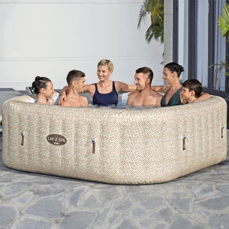 Lay-Z-Spa Rome 7 Sand Marble 201x201x71cm Oppblåsbart Bestway Lay Z Spa Boblebad