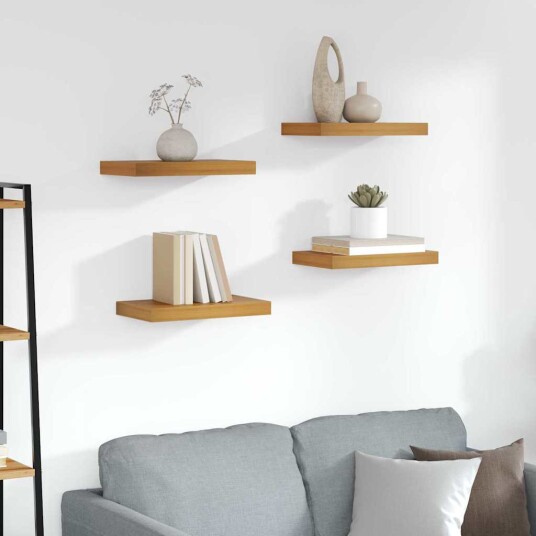 Vegghylle 4 pcs Brun 40 x 23,5 x 4 cm Konstruert tre Vegghylle 4 pcs Brun 40 x 23,5 x 4 cm Konstruert tre