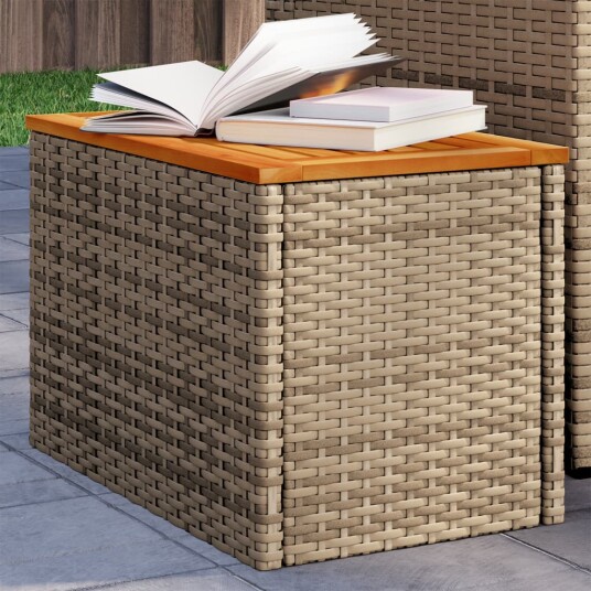  Hagebord 2 stk beige 55x34x37 cm polyrotting heltre 366069