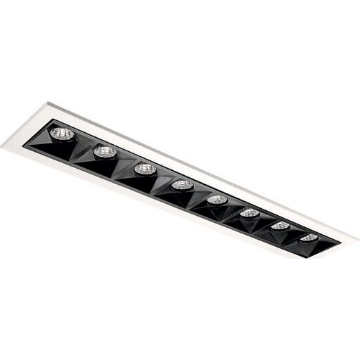 Sg Armaturen As Inspire R 300 innfelt downlight 8 lys 15W RA98 2700K dimbar - Svart/Hvit